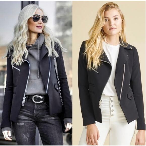 Veronica Beard Jackets & Blazers - Veronica Beard Hadley Scuba Moto Jacket Navy